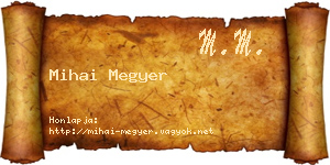 Mihai Megyer névjegykártya